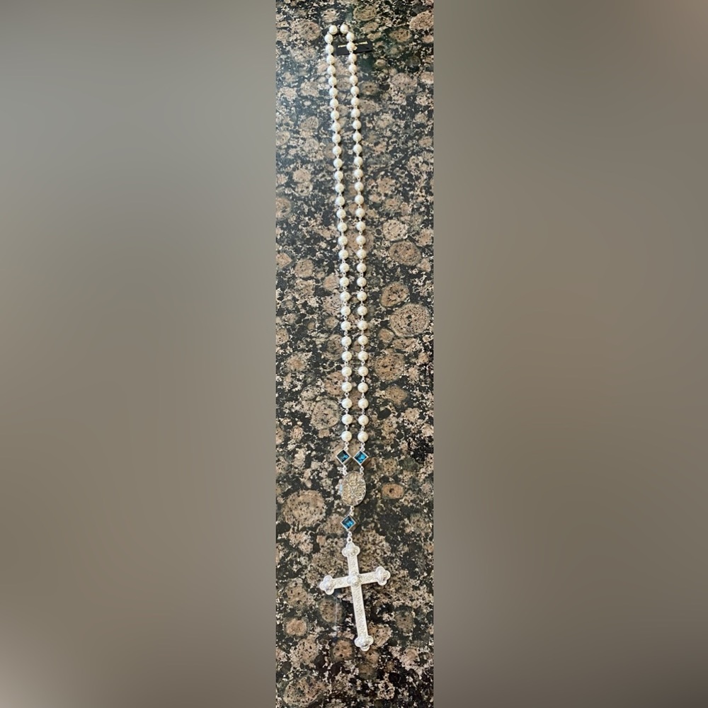 NWT VSA Beaded Cross Necklace